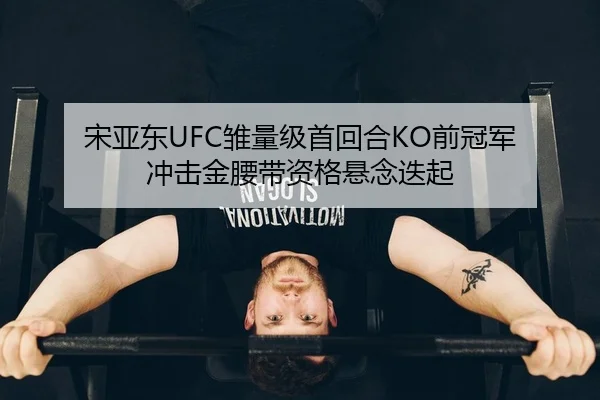 宋亚东UFC雏量级首回合KO前冠军 冲击金腰带资格悬念迭起